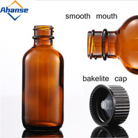 Heiß verkaufte pharmazeut ische Chemikalie 2oz 4oz 8oz 16oz Bernstein Boston runde Glasflasche mit Bakelit Phenol kappe