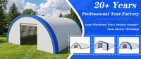 Abri de rangement extérieur robuste 20-30 m² avec structure en acier et bâche en PVC imperméable