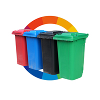 Poubelle mobile extérieure 50L 100/120/240/360/660/1100 litres en HDPE, grande poubelle en plastique, bac à déchets pour usage public