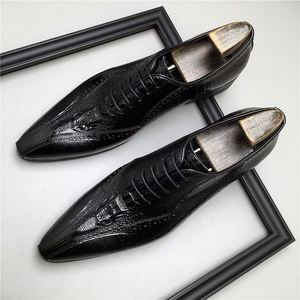 Autumn Round <b>Toe</b> Lace-Up Genuine Leather Shoes with Polka Dot Pattern Anti-Slip Lightweight for Business Formal Wear Men - Product Image 5