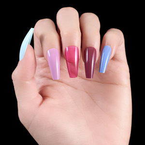 576PCS 24 grilles Ballet forme d'amande couleur unie <span class=keywords><strong>ongles</strong></span> à presser ensemble <span class=keywords><strong>manucure</strong></span> essentiels avec gelée colle <span class=keywords><strong>ongles</strong></span> artificiels - Product Image 3