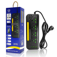 Station de charge verticale pour bureau, prise à grand espace, 4 ports USB, 1 sortie Type-C 3.1A, étanche IPX6, câble de 2 m, résistant au feu