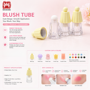 Mini conteneur rechargeable pour fard à joues en poudre, tube cosmétique en plastique transparent avec embout éponge - Product Image 5
