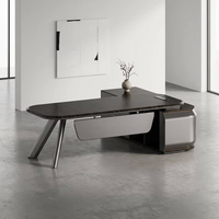 Bureau de direction convertible ergonomique de luxe, finition brillante, durable, écologique, Taiho Paint CEO Table E1 MDF, bureau moderne pour patron