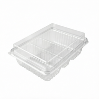 Boîte à emporter personnalisée haut de gamme en plastique PET transparent avec couvercle à charnière pour brownies, emballage alimentaire pour pâtisserie, conteneur pour dessert