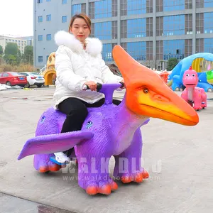 Amusement park simulated riding motorized dinosaur ride cartoon shape toy