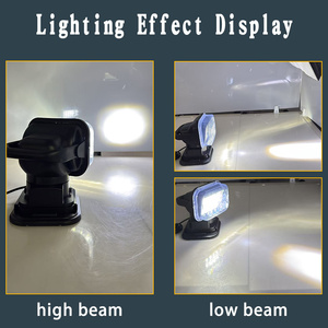 Projecteur <span class=keywords><strong>LED</strong></span> sans fil 12V avec télécommande, 360° °   Projecteur rotatif, lampe de travail portable tout-terrain et marine - Product Image 4