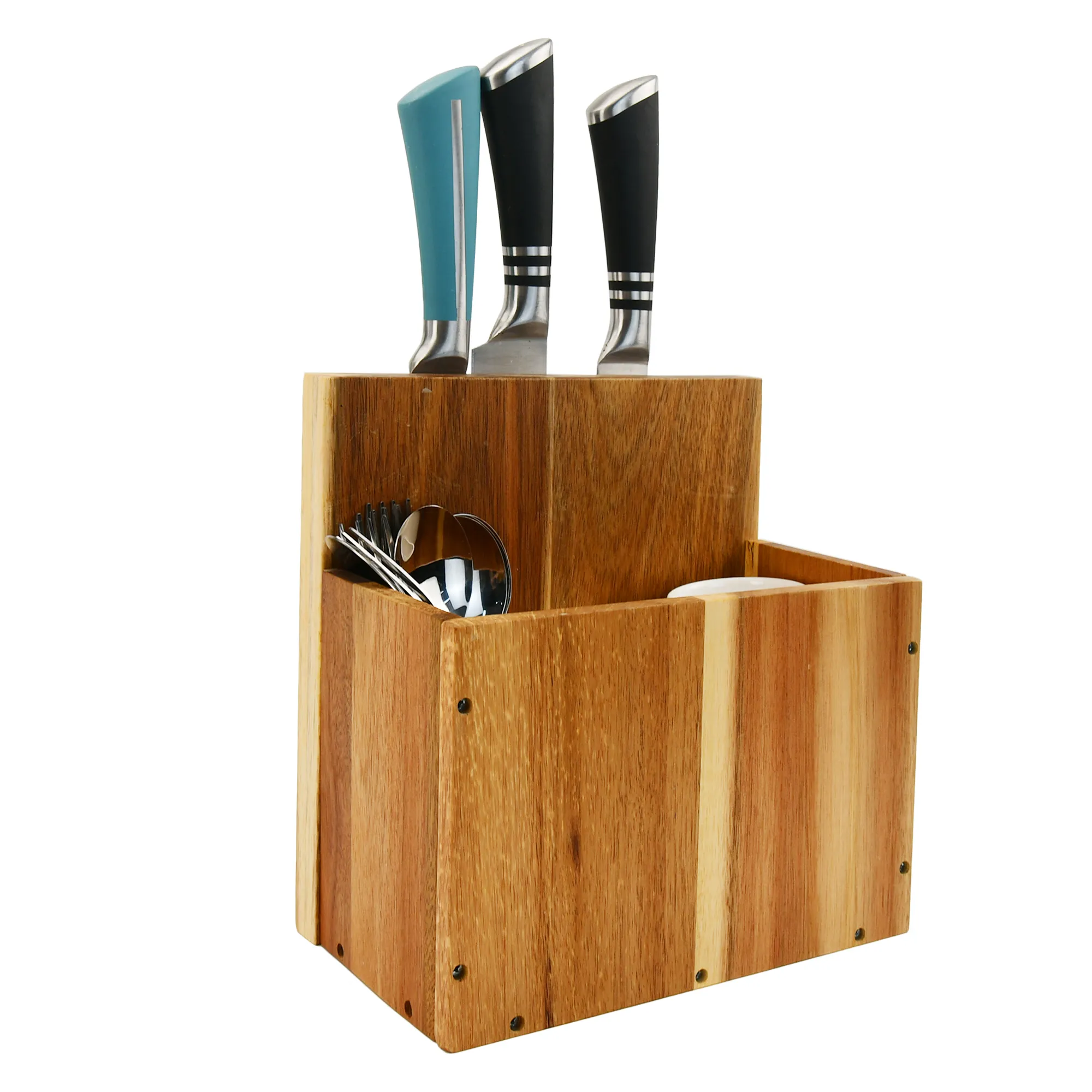 Modern Knife Utensil Holder For Countertop Steel Knife bamboo Holder Kitchen Counter Protect Storage Organizer