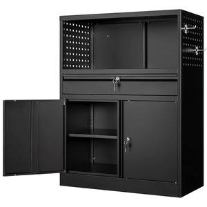 गृह कार्यालय के लिए JH-Mटेक लॉकिंग कैबिनेट धातु कैबिनेट 41.2 "साइड पेगबोर्ड टूल कैबिनेट स्टोरेज के साथ भारी शुल्क गैराज कार्यशाला - Product Image 1