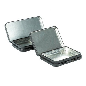 UKETA wholesale custom preroll hinged metal tin box with hinged lid child proof hinged tin packaging child proof tin cans