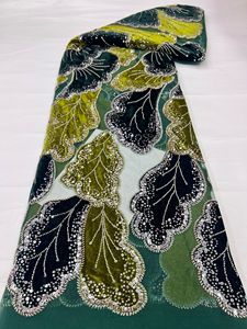 Tissu en dentelle de velours brodé populaire à prix de gros, dentelle de mariage, tissu en flanelle laser pour vêtements - Product Image 5