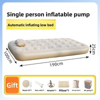 Matelas Gonflable Moderne Queen Size Pliable en PVC Floqué avec Pompe Intégrée Gonflage Rapide Alimentation USB - Meuble Portable pour la Maison