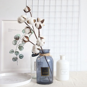 JCF239 naturale dieci <span class=keywords><strong>rami</strong></span> di cotone autunno fiori secchi <span class=keywords><strong>decorativi</strong></span> steli di cotone bianco per composizioni floreali - Product Image 1