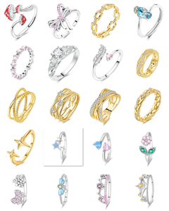 <span class=keywords><strong>Anillo</strong></span> <span class=keywords><strong>de</strong></span> Eternidad <span class=keywords><strong>de</strong></span> Plata 925 con Circonitas, Estilo Cuento <span class=keywords><strong>de</strong></span> Hadas, Isla <span class=keywords><strong>de</strong></span> Flores Azules, Degradado <span class=keywords><strong>Azul</strong></span> Hielo, Mariposa y Flor, Regalo - Product Image 1