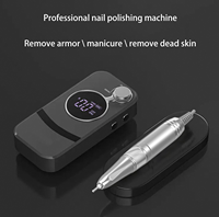 Machine à ongles professionnelle en acier inoxydable, rechargeable, 35000 tr/min, moteur à balais, perceuse à ongles électrique sans fil pour manucure