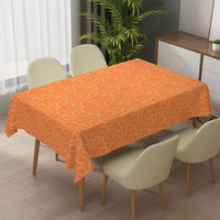 Nappe de table unie en vinyle RNPT, soyeuse et lisse, couleur orange, pour table rectangulaire de style italien