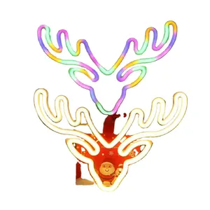Lampada da notte con insegna al Neon di renna a sospensione USB/a batteria da parete per bambini da Bar con decorazione natalizia con luce di cervo