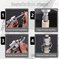 Alat Pemotong Lubang PPR Tugas Berat dan Perlengkapan Perbaikan Pipa, Mata Bor Pembuka Ulir Internal Shank Hex untuk Pekerjaan Plumbing Profesional