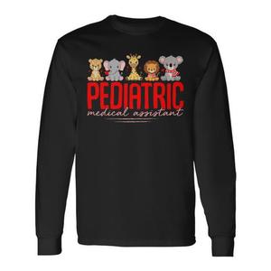T-shirt a maniche lunghe per assistente medico pediatrico, design per San Valentino - Product Image 1