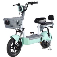 Adorable Vélo Électrique Style Bulle 48V 14 Pouces, E-bike Parent-Enfant pour Trajet Scolaire, Trottinette Urbaine Tendance Deux Places