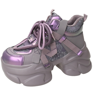 Dropshipping, logo personnalisé, chaussures de sport décontractées pour femmes, paillettes violettes, hiver, plateforme antidérapante, talons compensés, chaussures de créateur pour - Product Image 4