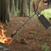 Torche de camping extérieure Orangegaz en aluminium avec poignée en bois, pistolet à flamme détachable pour l'élimination des poils de porc et allume-feu