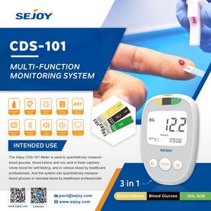 Sejoy Moniteur multifonction 3 en 1 pour glycémie/acide urique/cétone sanguine