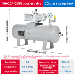 Ensemble de pompe de surpression FVBA20A-03GN VBA, réservoir de stockage en acier au carbone de 20 L, régulateur de haute pression pour la fabrication automobile - Product Image 3