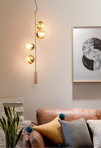 Plafonnier led suspendu en forme de bande métallique, design nordique moderne, couleur jaune or, luminaire décoratif de plafond, idéal pour une salle à manger ou une <span class=keywords><strong>chambre</strong></span> à coucher, ampoule E27 - Product Image 3
