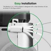 Adaptateur PTFE 4-en-1 pour imprimante 3D Bambu Lab X1/P1/P2S/H2C/H2D/H2S, tube de filament, port d'expansion, connexion AMS, 4 modules d'alimentation