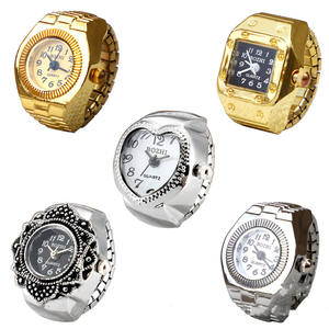 Hifive wholessales oro placcato rivetto cuore orologio al quarzo anello Unisex gioielli da polso Smart anello orologio per uomo donna - Product Image 2