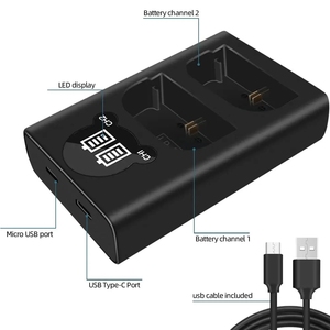 Chargeur Double Batterie LED LP-E6 LP-E6N LP-E6NH pour Appareil Photo Canon EOS R 90D 80D 70D 60D EOS 5D Mark II III IV EOS 6D <span class=keywords><strong>7D</strong></span> Mark II - Product Image 4