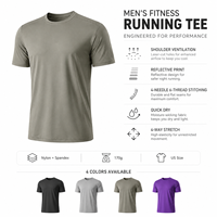 T-shirts de sport respirants pour hommes à séchage rapide, extensibles, pour l'entraînement, la gym, la course, personnalisables, taille US, manches courtes