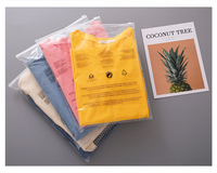 Versandfertige Transparente Unterwäsche T-Shirt Jeans Warnhinweis Reißverschluss Kleidungsverpackung PE Plastiktüte für Jeans