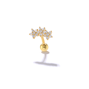 Boucles d'oreilles tendance ROXI en argent sterling S925 avec zircon flocon de neige, passe-partout et élégantes - Product Image 1