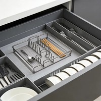 Porte-couverts minimaliste créatif DaS en fer forgé avec compartiments de rangement
