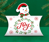 Nouvelle boîte cadeau en papier en forme d'oreiller de Noël créative et personnalisée, écologique et recyclable, pour contenir des bonbons, très vendue