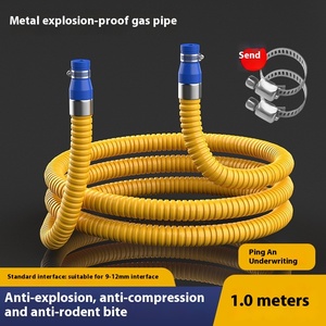 Cuisinière à gaz moderne antidéflagrante en acier inoxydable pour cuisine domestique, avec <span class=keywords><strong>tuyau</strong></span> de gaz naturel liquéfié en PVC et flexibles de plomberie - Product Image 6