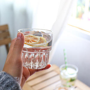 Vasos de Agua Apilables con Patrón Vertical SQ119, Vaso de Vidrio Transparente Simple para Té, Venta al Por Mayor - Product Image 2