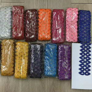 Accessori per Abbigliamento, Bordature Ricamate, Vari Design, Pizzo Chimico, Pizzo con Strass, Ricami per Vestiti, Tessuto Ricamato in Tulle - Product Image 1