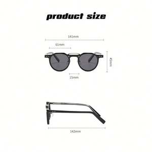 Lunettes de soleil rétro 2025 personnalisées avec logo, monture fine pour hommes et femmes, protection UV400, verres CP Pin ronds, style punk - Product Image 6