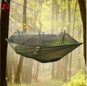 Rede de paraquedas de nylon 210t, rede de acampamento com mosquiteiro para viagens