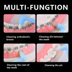 Nettoyage en profondeur touffe unique brosse à <span class=keywords><strong>dents</strong></span> à poils coniques doux soins des prothèses dentaires brosse interdentaire orthodontique - Product Image 4