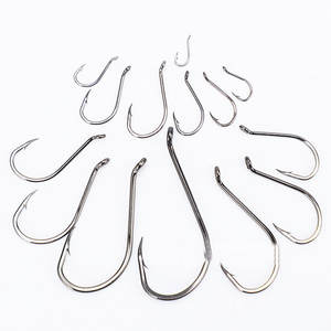 Hameçons de pêche TOPIND en acier à haute teneur en carbone, à tige longue, pour eau salée et eau douce, hameçons circulaires à ardillon pour rivière, ruisseau et lac - Product Image 1