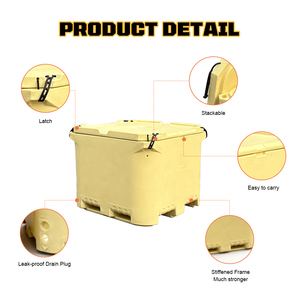 Contenedor <span class=keywords><strong>de</strong></span> Pescado al por Mayor <span class=keywords><strong>de</strong></span> Gran Capacidad 850L OEM&ODM, Caja Refrigeradora para Hielo Seco, Procesamiento <span class=keywords><strong>de</strong></span> <span class=keywords><strong>Mariscos</strong></span>, Cadena <span class=keywords><strong>de</strong></span> Frío, Caja para Productos Acuáticos - Product Image 3