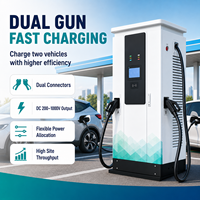 Borne de recharge rapide DC commerciale à double pistolet 80-240 kW CCS2 OCPP IP55, station de charge au sol pour projets de dépôts de flottes routières