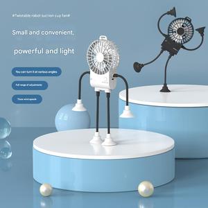 Nouveau mini ventilateur robot portable USB 2025 avec ventouse pour voiture/bureau/cuisine/ordinateur de bureau, ventilateur de refroidissement rechargeable silencieux à 3 vitesses oscillantes - Product Image 3