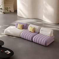 Ensemble de canapés en tissu de style italien pour salon, maison d'hôtes et appartement, design Sabi Wabi, minimaliste