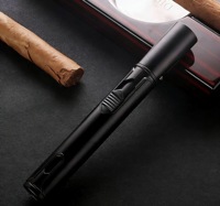Briquet torche coupe-vent grande capacité rechargeable au butane pour cigares, portable, barbecue extérieur, logo personnalisé, vente en gros en vrac
