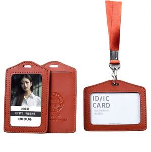 Étui d'identification en cuir PU vibrant avec cordon de cou coordonné pour le personnel de vente au détail, accessoire d'uniforme, service de personnalisation du logo de marque - Product Image 1